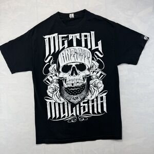 Metal Mulisha Skull Graphic T Shirt Moto Punk Rock Tee Black Large